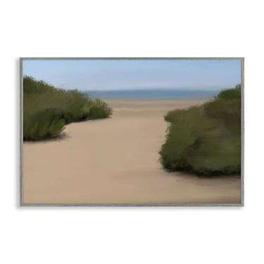 Imagem de Stupell Industries Design de arte giclée emoldurado cinza Long Beach Path por Matthew Piotrowicz, 12 x 18