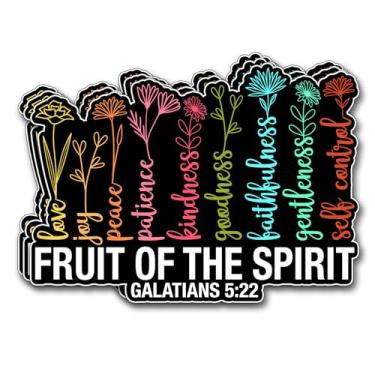 Imagem de (3 peças) Adesivo Fruit of the Spirit Decalques Cristãos Inspiradores Decoram Livros Laptop Telefone Garrafas de Água Kindles Tumbler Adesivos de Vinil Impermeável 7,6 x 5,8 cm