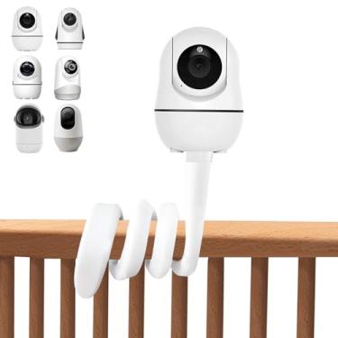 Imagem de JAMYOK Suporte para monitor de bebê Hello Baby HB6550/ HB65/ HB6339/ HB40/ HB6081/ HB66/ HB6351, iFamily, OKAIDI Baby Monitor, suporte giratório sem ferramentas ou danos na parede