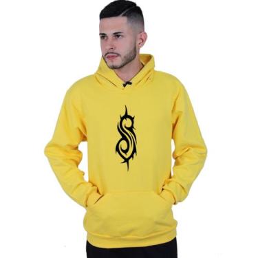 Imagem de Moletom Unissex Canguru Slipknot S Rock metal - Lafre, Amarelo, M