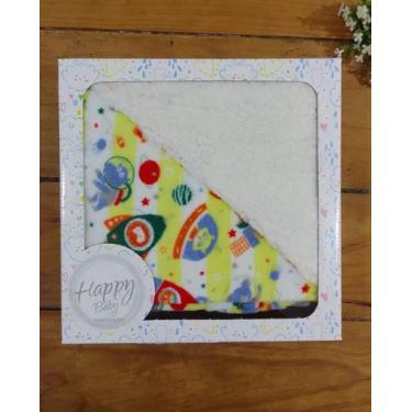 Imagem de Manta Cobertor para Bebê Microfibra com Sherpa FOGUETE AMARELO 1 Peça 