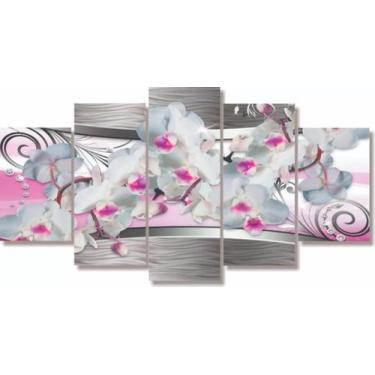 Imagem de Quadro Decorativo Painel Orquídeas Luxo Diamante Branca Lilás" - iron 