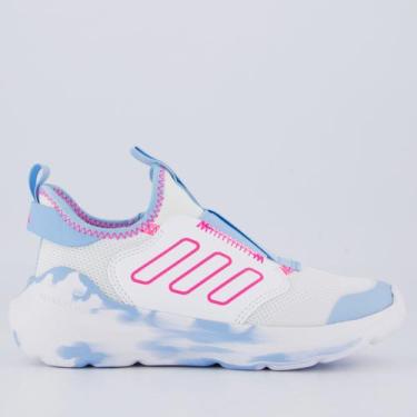 Imagem de Tênis Adidas Tensaur Comfort AC Branco e Rosa Juvenil, 32