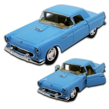 Imagem de Miniatura de carro Ford Thunderbird 1955 1/36 em metal, 12 CM, Rodinhas em borracha e com Fricção, Carrinho de ferro colecionável, Resistente a quedas, Acabamento excelente (Azul Bebê)