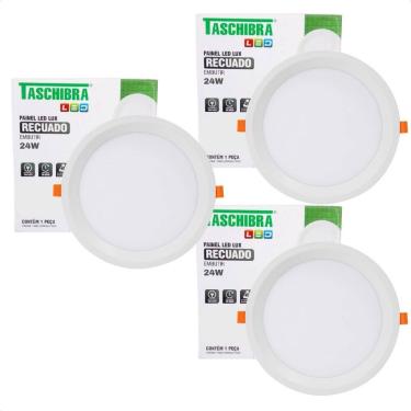 Imagem de 3 Painel De Led Redondo Embutir Recuado 24W Bivolt 6500K