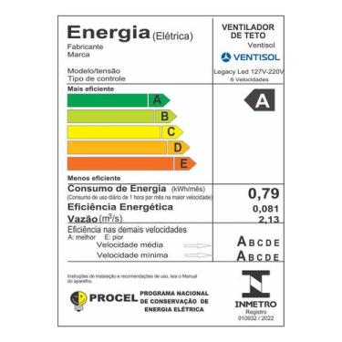 Imagem de ventilador Dde teto inverter legacy led 3 pás preto e tabaco com contr