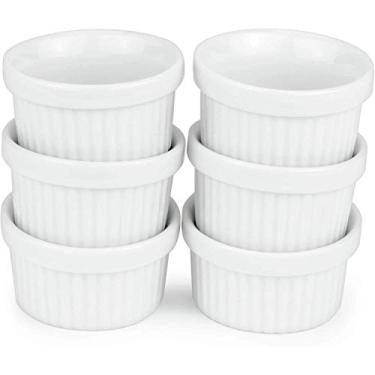 Imagem de Kÿchen Mini Ramekins 30 ml | Seguro para micro-ondas e forno, prato de suflê de porcelana, molho de molho e copos pequenos de sobremesa | 6 unidades