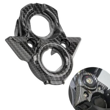 Imagem de PSLER Padrão de fibra de carbono Tampa do interruptor de ignição Tampa central de controle decorativo para Surron Light Bee X/S/LBX Segway X260 X160 Bicicleta elétrica de sujeira