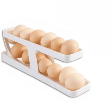 Imagem de Organizador Porta Ovos para Geladeira com Gaveta Deslizante - Acesso Fácil para Ovos, Economiza Espaço e Organiza(1 PEÇA 2 ANDARES)