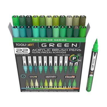 Imagem de Conjunto de 22 canetas de tinta acrílica com ponta de pincel flexível, linha de 1 a 7 mm para pintura rupestre, letras de pincel, vidro, canecas, madeira, metal, tela, tecido, plástico. Secagem rápida