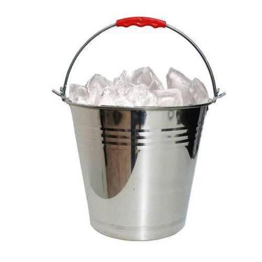 Imagem de Balde 10 Litros Multiuso Aço Inox Para Gelo Cerveja Com Alça