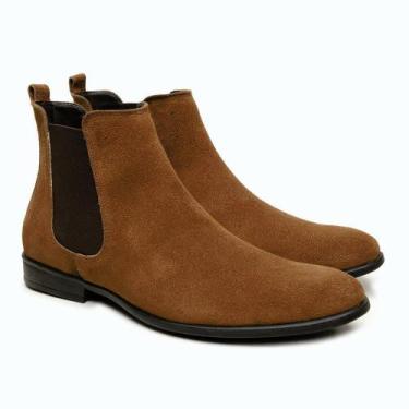 Imagem de Bota Chelsea Masculina Couro Camurça Moderna e Elegante Confortável So