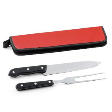 Imagem de Jogo para Churrasco Inox 2 pe�as com Estojo TopGet Vermelho