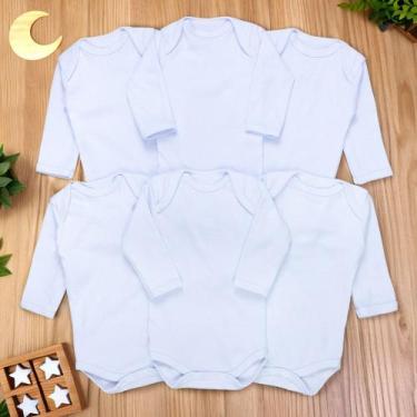 Imagem de Kit Enxoval Body Manga Longa Básico - 6 Peças 100% Algodão - Era Uma V