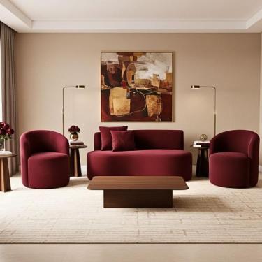 Imagem de Conjunto Decorativo 02 Poltronas + Sofá Curvo Orgânico Nature Gaia Sue