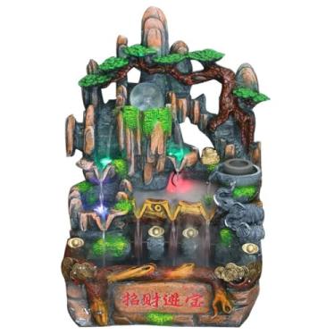 Imagem de XFNVXC Fonte decorativa de mesa para interior ornamental interior fonte de água corrente resina artesanato água corrente ornamentos decorativos fonte de jardim casa