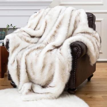 Imagem de Cobertor De Luxo, Cobertor Fuzzy Super Grosso Longo, Cobertor De Pele Falsa Super Macio Aconchegante Cobertores Fofos, Para Decoração De Cama Sofá