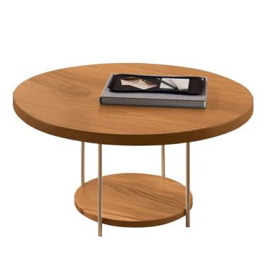 Imagem de Mesa de Centro Redonda Pés Metálicos Mindy H01 Cinamomo - Mpozenato
