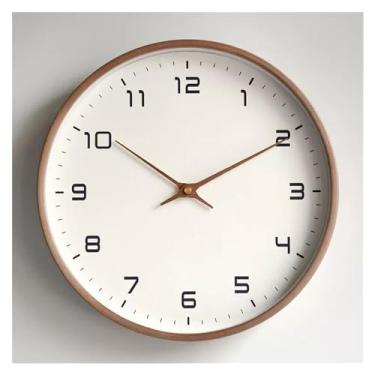 Imagem de WYUYIWH Relógio de parede relógio de parede de madeira relógio de sala de estar mudo relógio simples relógio de luxo decoração moderna moda criativa relógio (cor: D)