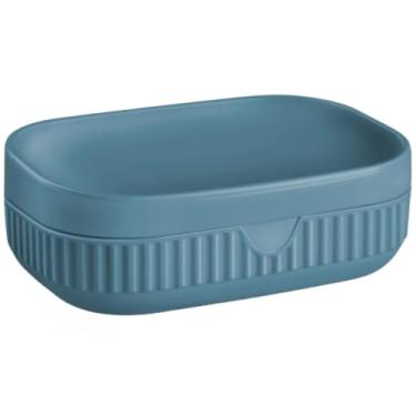 Imagem de Saboneteira Caixa De Sabão à Prova d'Água Com Tampa Porta Sabonete Banheiro Lavabo Moderno(Azul)