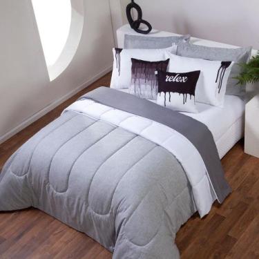 Imagem de Kit 7 Pçs Edredom Casal Queen Colorful Linho e Hipercal 400 Fios - MR 