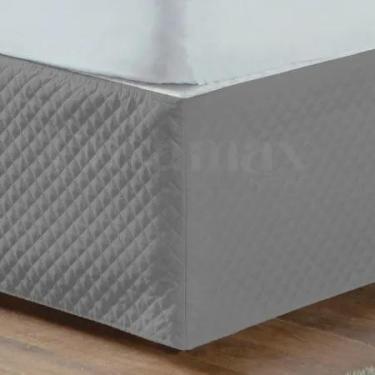 Imagem de Saia Cama Box Queen Com Elástico Matelada 1 Peça - Casa Lume, Cinza