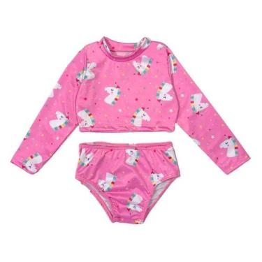 Imagem de Conjunto Infantil Menina Blusa Calcinha Proteção Solar Praia - Jagar, 