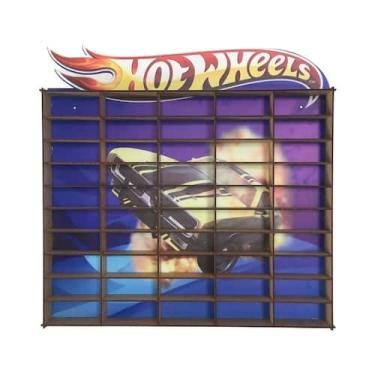 Imagem de Estante Porta Para 50 Carrinhos Mdf Adesivado Novidade azul - PEDREIRA