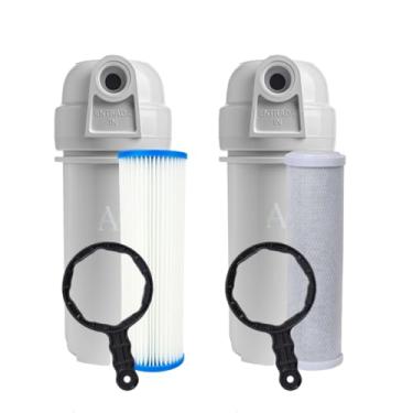Imagem de Filtro Caixa Dágua Branco Com Lavavel E 1 Carvão Ativado Completo