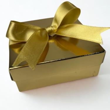 Imagem de 10 Caixas Bijuteria Semi Jóia Embalagem Papel Com Laço (Dourada)