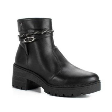 Imagem de Bota Mississipi Coturno Feminino Cano Curto ME801 Salto Médio Tratorado-Feminino