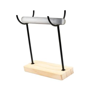 Imagem de YIJU Suporte de pulseira de selenita, suporte de exibição, relógios de presente, organizador de colar, de joias para mulheres, laços de cabelo, cômoda, Preto Altura 15cm