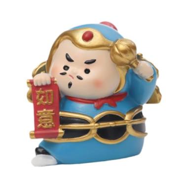Imagem de Wswqop Estátua Feng Shui da Sorte Ornamento Presentes Bonitos Decoração de Mesa Miniaturas Criativas Mini Escultura para Estante de Livros de Festival, Azul