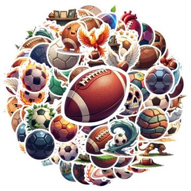 Imagem de 70 peças de bolas esportivas divertidas adesivos de futebol de brinquedo adesivos de futebol caprichosos para laptop, motocicleta, bagagem, telefone, laptop, álbum de recortes, bicicleta