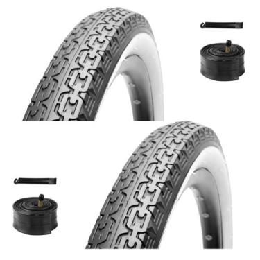 Imagem de Conjunto de pneus de bicicleta WHEELO 26" x 2.125 branco, pacote com 2