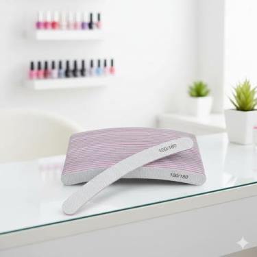 Imagem de Kit 25 Lixas Boomerang Profissionais 100/180 – Reutilizáveis e Laváveis | Ideal para Unhas de Gel, Fibra, Acrigel e Porcelana | Perfeitas para Manicure e Pedicure