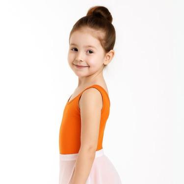 Imagem de Collant Menina Liso Amarelo Laranja Vermelho Body Liso Infantil - Magi