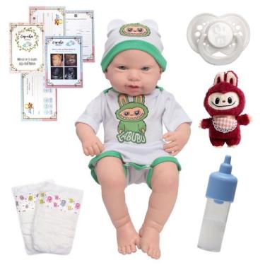 Imagem de Bebe Reborn Realista Lucca Roupa Labubu Com Pelúcia E Itens - Cegonha 