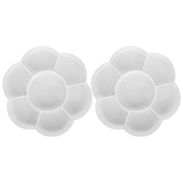 Imagem de Paleta em forma de flor de ameixa com tampa dupla de 7 grades especial para pintura a óleo e aquarela