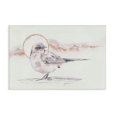 Imagem de Stupell Industries Arte de parede em tela aquarela pássaro e lua, design por Cady Driver, 61 x 91 cm