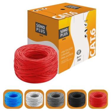 Imagem de Cabo De Rede Internet 100m Furukawa Soho Plus Cat6 Vermelho