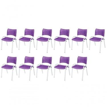 Imagem de Cadeira Iso Base Branco Igreja, Escola, Escritório - Violeta Kit 11 Peças