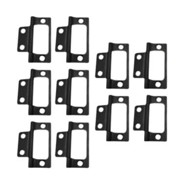 Imagem de 10 peças dobradiças de porta, acessórios de ferro premium resistentes, rotação de hardware para estante de livros, portas de madeira, escritório doméstico (preto)