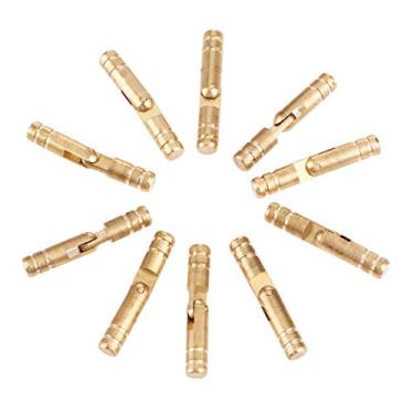 Imagem de 10 pcs Pure Copper Bronze Jóias Caixa de Jóias escondidas Dobradiça escondida invisível para móveis mecanismos finamente usinados YYDFPIIA