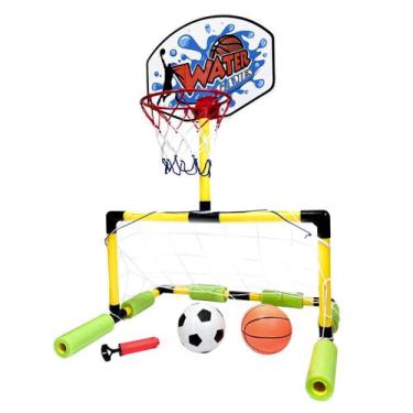 Imagem de Brinquedo Piscina Água Polo Aquático Cesta Basquete Gol 2x1 - DM Splas