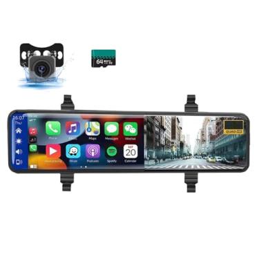 Imagem de Câmera espelhamento 4K com Android Auto sem fio câmeras de ré 11 26 controle por voz gravação WiFi transmissor FM visão noturna assistência estacionamento WDR HDR em loop