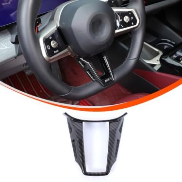 Imagem de Guarnição da moldura da direção do controle central do carro compatível com BMW Série 5 G60 2024 2025+, acessórios adesivos decorativos da tampa do painel de direção do console central ABS (padrão de