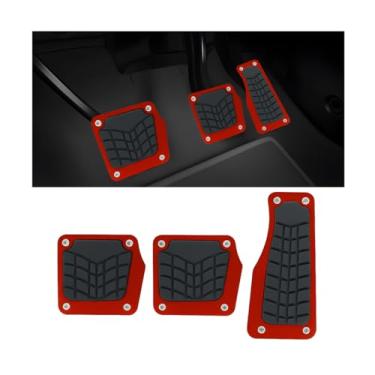 Imagem de FALVFUN 2 peças de capas antiderrapantes para pedal de carro, conjuntos de pastilhas de freio a gás para condução segura, acessórios de kit de substituição de capas de acelerador de transmissão