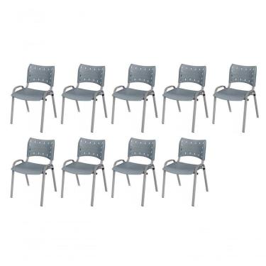 Imagem de Cadeira Iso Base Cinza , Escritório Cinza Kit 9 Un