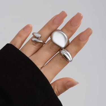 Imagem de Conjunto de anéis boêmios empilháveis para mulheres com anel articulado ajustável joias empilháveis presentes de natal presentes de amizade para mulheres dia dos namorados, Medium, Latão, Sem pedra